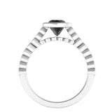 Black Marquise Cut Moissanite Engagement Ring, 10K/14K/18K White Gold Ring, Wedding Ring For Women, Bridal Ring, Anniversary Ring