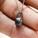 Vintage Oxidized Finish Edwardian Pendant, 6 MM Old Mine Cushion Cut Moissanite Pendant, Antique Claw Prong Solitaire Gold Pendant For Women