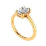 Dazzling Oval Moissanite Solitaire Ring in 10K Yellow Gold - Timeless Elegance" Double Claw Prong Wedding Ring, Moissanite Engagement Ring