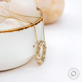 Bar Set Diamond Circle Necklace, 14K Solid Gold Lab Diamond Sun Necklace, Minimalist Circle Chain Necklace, Daily Wear Layer Necklace.