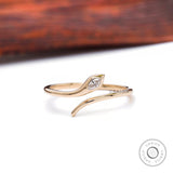 14K Solid Gold Diamond Snake Ring, Everyday Wear Serpent Ring, Anniversary Gift, Dainty Snake Rings for Women, Animal Jewelry, Gift For Her