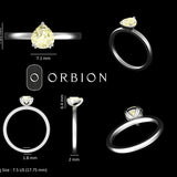 Pear Cut Champagne Moissanite Engagement Ring in 14K White Gold Christmas Gift 5 Prong Pear Shaped Solitaire Unique Ring For Her