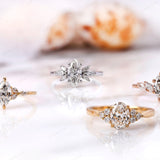 Marquise Diamond Engagement Ring, Marquise Lab Diamond Ring, Marquise Cluster Ring, Multi Stone Ring, Cluster Diamond Ring, 14k Gold Ring