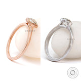 Old Mine Cut Cushion Moissanite Ring, Bezel Engagement Ring, Off White Color Stone Ring, Satin Matte Finish Ring, Dainty Rose Gold Rings