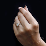 Princess Moissanite Ring, 1.5ct Moissanite Ring, Yellow Gold Art Deco Ring, Milgrain Engagement Ring, Claw Prong Ring, Promise Ring Women