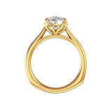 3.1 Ct Elongated Cushion Cut Moissanite Tulip Solitaire Engagement Ring, 14K Solid Yellow Gold Wedding Ring, Floral and Nature Inspired Ring