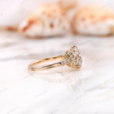 Vintage inspired Old European Cut Round Shape Moissanite Engagement Ring 18K Yellow Gold Wedding Ring Anniversary Promise Gift Ring For Her