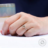 OEC Light Champagne Moissanite Engagement Ring 10k Yellow Gold Brushed Matte Finish Georgian Style  Vintage Solitaire Promise Chunky Ring