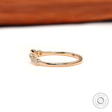 Unique Open Wedding Band Moissanite 10K 14K Gold Unique Curved Wedding Band Stacking Matching Ring Open Band Wedding Ring Gift for Women