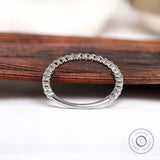 3/4 Eternity Moissanite Diamond Bubble Ring/ 1.6mm Women Floating Diamond Shared Prong Band/ Unique Wedding Diamond Stacking/ Gift For Her