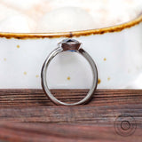 Rose Cut Mystic Blue Moissanite Ring, Oval Engagement Ring, Oval Bezel Ring, Dainty Ring White Gold, Blue Stone Ring, Promise Ring For Her