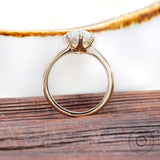 Old Mine Cut Pear Moissanite Ring, Solitaire Pear Engagement Ring, Unique Vintage Style Ring, Georgian Ring, Claw Prong Ring, 14k Gold Rings
