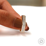 Channel Set Baguette Ring, Vertical Baguette Eternity Ring, Baguette Stacking Band, 3/4 Eternity Ring, 14k Yellow Gold Moissanite Band