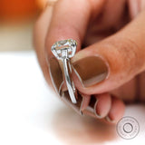 OMC Elongated Cushion Cut Moissanite Engagement Ring, 14K White Gold Three Stone Ring, Anniversary Gift, Unique Wedding Ring