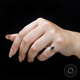 Marquise Black Moissanite Engagement Ring, 10k/14k/18k Solid Gold Ring, Simple Wedding Ring, Anniversary Gift, Promise Ring For Her