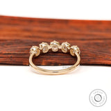 Five Stone Half Eternity Moissanite Wedding Band Ring 14K Solid Gold 5 Stone Old Cut Vintage Ring Antique Band Women Stackable Band Ring