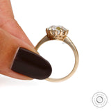 3 CT Elongated OEC Moissanite Vintage Engagement Ring, Promise Ring For Her, Antique Old European Cut Ring, 10K Matt Finish Gold Ring