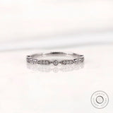 Classic Lab Diamond Wedding Band, 18K Solid Gold Ring, Delicate Moissanite Eternity Ring, Stackable Matching Rings For Women - Orbion Jewels