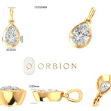 Pear Cut Moissanite Pendant, GHI Color Stone Pendant, Old Mine Cut Pendant, Antique Georgian Pendant, Gold Pendant, Teardrop Pendant For Her