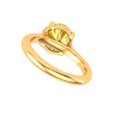 2 CT Old European Cut Champagne Moissanite Ring, 4 Claw Prongs 10K/14K/18K Yellow Gold Engagement Ring, Solitaire Ring, Moissanite Ring