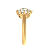 OMC Off white Moissanite 14K Yellow Gold Satin Brush Finish Setting, Solitaire Engagement Ring, Unique Wedding Ring, Art Deco Ring