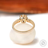 Georgian Glamour Elongated Cushion Moissanite Ring, Handcrafted Vintage Style Ring, Vintage Elegance: OMC Champagne Engagement Ring