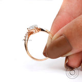 1.5 CT Pear Cut Lab Grown Diamond Engagement Ring, IGI Certified, 14k Rose Gold Anniversary Ring, Unique Teardrop Ring, Wedding Ring Women