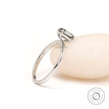 Emerald Cut Grey Moissanite Engagement Ring Vintage White Gold Solitaire Moissanite Wedding Ring Women Martini Setting Ring Promise Ring