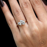 Pear Shaped Double Stone Lab Grown Diamond/Moissanite Toi Et Moi Ring, Toi Et Moi Engagement Ring, 10K/14K/18K Yellow Gold Wedding Ring