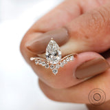 1.5 CT Pear Cut Lab Grown Diamond Engagement Ring, IGI Certified, 14k Rose Gold Anniversary Ring, Unique Teardrop Ring, Wedding Ring Women