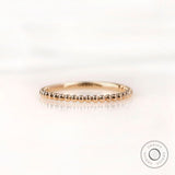 14k Gold Beaded Band Ring / Dainty Minimalist Stacking Ring for Women / 14k Gold Ball Ring / Gold Dotted Ring, Perfect for Simple Elegance