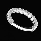 Brilliant Cut Round Moissanite Pave Set 3/4 10K/14K/18K Solid Gold Eternity Band, Moissanite Wedding Band, Stacking Band For Women