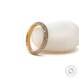 3 Row Full Eternity Wedding Band, Stackable Diamond Wedding Band, Three Row Diamond Band, Anniversary Ring, Elegant Stacking Ring