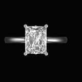 Brilliant Radiant Cut Moissanite Tulip Set Ring, Moissanite Anniversary Ring, 10K/14K/18K Solid Gold Ring, Solitaire Ring Gold