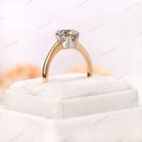 OEC Moissanite Ring, Solitaire Moissanite Engagement Ring, 1.5 Ct Round Moissanite Ring, Two Tone Gold Ring, Georgian Ring, Claw Prong Ring
