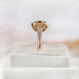 OMC Cushion Moissanite Engagement Ring, Tulip Basket With Milgrain Bezel Set Ring, Vintage Style Ring, Yellow Gold Ring, 3Ct Antique Ring