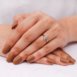 1 Carat Pear Shape Lab Grown Diamond Ring / Pear Cut Diamond Solitaire Engagement Ring / 14K Rose Gold Ring, Cathedral Ring, Gift For Her