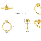 Champagne Pear Cut Moissanite Ring, 14K Yellow Gold Engagement Ring, Dainty Ring Gold, Minimalist Ring, Anniversary Ring for Her