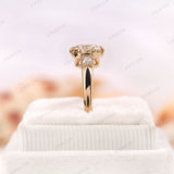 Champagne Moissanite Ring, Georgian Ring for Her, Unique Engagement Ring, Old Cut Three Stone Ring, Claw Prong Ring, Vintage Promise Ring