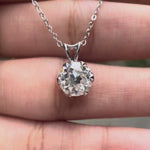 Georgian style white gold moissanite pendant video