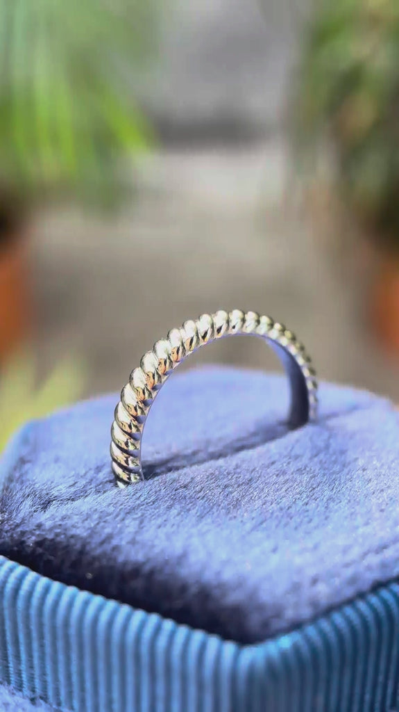 Twisted plain white gold stacking ring video