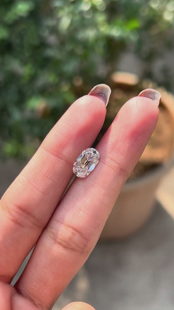 Vintage style elongated cushion lab diamond 2 ct with old mine faceting