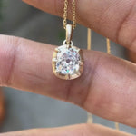 Georgian style vintage cushion lab diamond pendant video