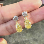Teardrop Lab Diamond Dangle Drop Earrings, Screw Back or Push Back Studs.
