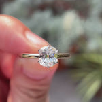 Old mine cut elongated cushion two tone gold ring video