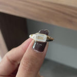 Bezel set emerald cut lab grown diamond or moissanite signet ring yellow gold for men
