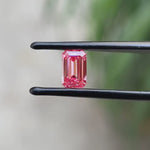 Vivid pink lab diamond 0.73 ct emerald cut loose stone