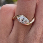 Marquise cut lab grown diamond rapture engagement ring 14k yellow gold, 1 Ct solitaire video