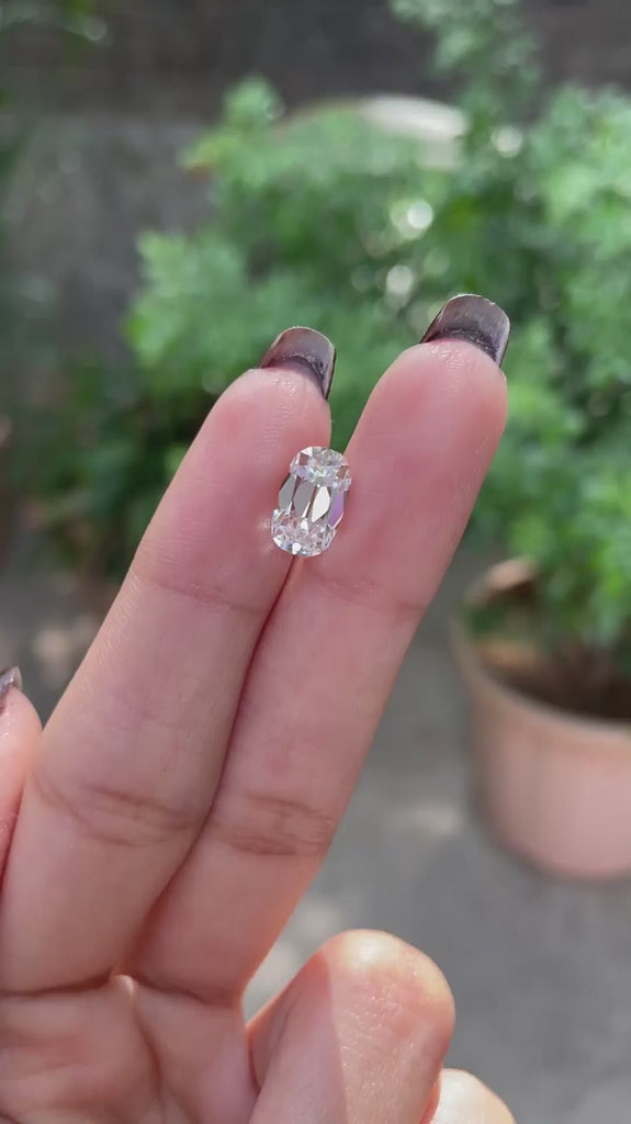 Antique Cut Elongated Cushion Moissanite Loose Stone, Old Mine Cut, Bar Culet