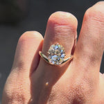 Bypass solitaire diamond ring compass setting yellow gold